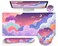 LIMKRIAN Purple Mouse Pad Large Desk Mat Set Kawaii Clouds Ergonomic Mouse Pad with Wrist Rest Keyboard Wrist Support XXL Mousepad Cup Coaster Set Cute Purple Office Desk Accessories Decor Supplies