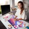LIMKRIAN Purple Mouse Pad Large Desk Mat Set Kawaii Clouds Ergonomic Mouse Pad with Wrist Rest Keyboard Wrist Support XXL Mousepad Cup Coaster Set Cute Purple Office Desk Accessories Decor Supplies