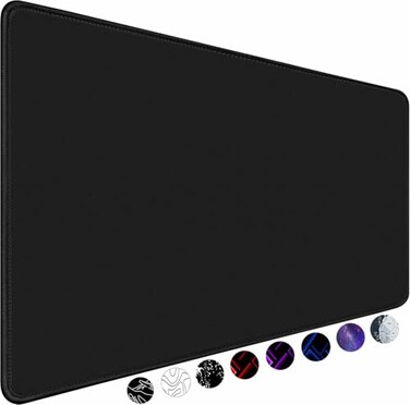 TEDNETGO Gaming Mouse Pad Large Mouse Pads Waterproof Extra Large Big Mouse Pad with Stitched Edge XXXL NonSlip Black Computer Mousepad Desk Mat for Gamer Office Home Black