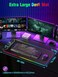 HiWe Gaming Mouse Pad RGB 35x158 Large Keyboard Desk Mat with Magnetic Wireless Charging for iPhone 24 Light Effects NonSlip Base Waterproof UltraSmooth Surface with Adapter Black