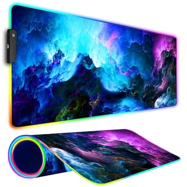 Armanza RGB Gaming Mouse Pad Large Mousepad with Led Light Keyboard Pad Gaming Accessories for Desk NonSlip Rubber Base Big Mouse Mat for Gamer 315 X 118 Inch Dazzling Galaxy