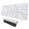MAY FLOWER Large Gaming Mouse Pad Full Keyboard Mat Long Laptop Mousepad Computer Mouse Mat for Home and Office AntiSlip Rubber Base 315 x 118 Inches Grey White Topographic Map