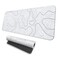 MAY FLOWER Large Gaming Mouse Pad Full Keyboard Mat Long Laptop Mousepad Computer Mouse Mat for Home and Office AntiSlip Rubber Base 315 x 118 Inches Grey White Topographic Map