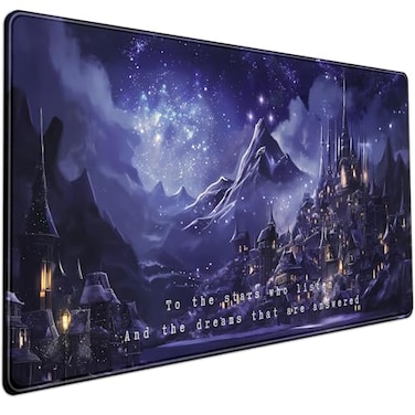 Mechanical Cattle Night Purple Desk Mat Dark Academia Anime Computer Desk Keyboard Mat 315 X 158 in Office Decor for Women Castle Aesthetics Mouse Pad XXL for Desktop Laptop Computer Mouse Gaming Pad