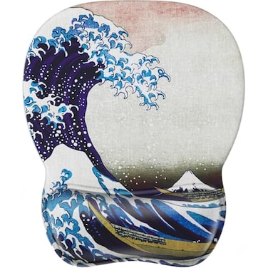 MROCO Ergonomic Mouse Pad with Gel Wrist Rest Smooth Wrist Support Surface NonSlip PU Base for Pain Relief Comfortable Mousepad for Computer Laptop Office Home 94 x 81 in Great Wave