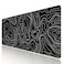 HGWALP Black Topographic Large Gaming Mouse Pad Extended XXL900 400 3MM Mouse Mat Long Desk Pad with Stitched Edges for Keyboard Home Office Gaming Work Big Desk Mat