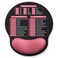 Senetem Mouse Pad with Wrist Rest Ergonomic Memory Foam Support Small Cute Excel Cheat Sheet Mousepad with Windows Office Shortcuts NonSlip PU Base for Computer Desk Laptop Travel Black Pink