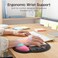 Senetem Mouse Pad with Wrist Rest Ergonomic Memory Foam Support Small Cute Excel Cheat Sheet Mousepad with Windows Office Shortcuts NonSlip PU Base for Computer Desk Laptop Travel Black Pink