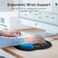 Senetem Mouse Pad with Wrist Rest Ergonomic Memory Foam Support Small Cute Excel Cheat Sheet Mousepad with Windows Office Shortcuts NonSlip PU Base for Computer Desk Laptop Travel Black Blue