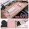 iCasso Desk Mat SetLarge Mouse Pad with Wrist RestErgonomic Keyboard Wrist Support for WomenGirly Floral Computer Mat with Scalloped EdgesNonSlip Desk Pad Home Office Gaming Pink