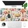 KOAIWPAE Desk Pad Hand Drawn Charming Mushroom and Leaves Extended Gaming Mouse Pad Large 354x157 Big Mouse Pad with NonSlip Base and Stitched Edge Long Computer Keyboard Mouse Mat for Home Office Wor