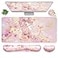 WB WEIRDBEAST 4in1 Large Gaming Mouse Pad Keyboard Wrist Rest Pad Wrist Support Mousepad Set Extended Desk Pad Waterproof Desk Mat for Home Office Study GamePink Gold Marble
