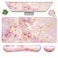 WB WEIRDBEAST 4in1 Large Gaming Mouse Pad Keyboard Wrist Rest Pad Wrist Support Mousepad Set Extended Desk Pad Waterproof Desk Mat for Home Office Study GamePink Gold Marble
