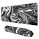 KOAIWPAE Desk Mat Abstract Black White Ink Liquid Waves Extended Gaming Mouse Pad Large 315x118 Big Mouse Pad with NonSlip Base and Stitched Edge Long Computer Keyboard Mouse Mat for Home Office Work