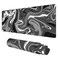 KOAIWPAE Desk Mat Abstract Black White Ink Liquid Waves Extended Gaming Mouse Pad Large 315x118 Big Mouse Pad with NonSlip Base and Stitched Edge Long Computer Keyboard Mouse Mat for Home Office Work