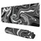 KOAIWPAE Desk Mat Abstract Black White Ink Liquid Waves Extended Gaming Mouse Pad Large 315x118 Big Mouse Pad with NonSlip Base and Stitched Edge Long Computer Keyboard Mouse Mat for Home Office Work