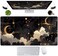 LuckyCow Black and Gold Celestial Desk Mat XXL Extended Gaming Mouse Pad Large Mousepad with Stitched Edges Laptop Computer Keyboard Mouse Mat Desk Pad for Work Game Office Home Desk Decor 315x1575 in