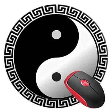 SUFPMP Mouse Pad Ying Yang Peace Yin Yang Round Mousepad NonSlip Rubber Base Mouse Mat for Laptop and Computer