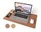 RENMTURE DualSided Mouse Pad Natural Cork PU Leather Large Desk Pad for Office and Home Work Desk Protector NonSlip Waterproof Easy Clean Brown 236 x 137
