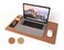 RENMTURE DualSided Mouse Pad Natural Cork PU Leather Large Desk Pad for Office and Home Work Desk Protector NonSlip Waterproof Easy Clean Brown 236 x 137
