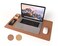 RENMTURE DualSided Mouse Pad Natural Cork PU Leather Large Desk Pad for Office and Home Work Desk Protector NonSlip Waterproof Easy Clean Brown 236 x 137