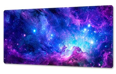 Meffort Inc Extended XXL Heavy Mouse Pad Thick WaterResistant Desk Mat with NonSlip Rubber Base Ideal for Home Office Gaming Precise Mouse Control 36 x 171 Inch Galaxy Clouds