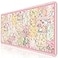 iCasso Pink Desk Mat for Keyboard and Mouse Large Mouse Pad Floral Desk Pad AntiSlip XXL Big Mousepad with Stitched Edges for Computer