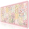 iCasso Pink Desk Mat for Keyboard and Mouse Large Mouse Pad Floral Desk Pad AntiSlip XXL Big Mousepad with Stitched Edges for Computer