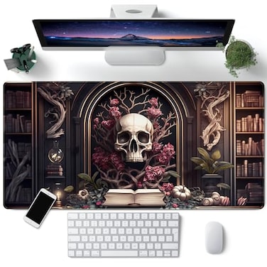 CYZFF Gothic Large Mouse Pad XXL Desk Pad Gaming Mousepad Extended Keyboard Mat 315 x 157 in Black Fabric with Lycra Surface and Rubber Base
