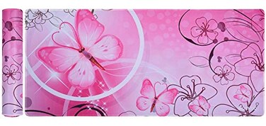 iKammo Large XXL Mat Gaming Mouse Pad Extended Full Desk Pad Pink Cute Mouse Pad with Waterproof SurfaceOptimized Gaming SurfaceNonSlip Rubber Base Sticthed Edge Mousepad 35x1555x008Pink Butterfly