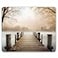 Smooffly Gaming Mouse Pad CustomOcean Fall Wooden Bridge Seasons Lake House Nature Country Rustic Seascape Desktop Mouse padBrown Beige Khaki Yellow