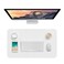 Hsurbtra Desk Pad 236 x 138 PU Leather Desk Mat M Extended Mouse Pad Waterproof Desktop Blotter Protector NonSlip Ultra Thin Small Laptop Keyboard Writing Mat for Office Home White