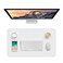 Hsurbtra Desk Pad 236 x 138 PU Leather Desk Mat M Extended Mouse Pad Waterproof Desktop Blotter Protector NonSlip Ultra Thin Small Laptop Keyboard Writing Mat for Office Home White