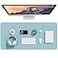 Hsurbtra Desk Pad 355 x 17 PU Leather Desk Mat XXL Extended Mouse Pad Waterproof Desktop Blotter Protector NonSlip Ultra Thin Large Laptop Keyboard Writing Mat for Office Home Lake Blue