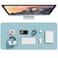 Hsurbtra Desk Pad 355 x 17 PU Leather Desk Mat XXL Extended Mouse Pad Waterproof Desktop Blotter Protector NonSlip Ultra Thin Large Laptop Keyboard Writing Mat for Office Home Lake Blue