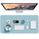 Hsurbtra Desk Pad 355 x 17 PU Leather Desk Mat XXL Extended Mouse Pad Waterproof Desktop Blotter Protector NonSlip Ultra Thin Large Laptop Keyboard Writing Mat for Office Home Lake Blue
