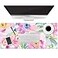 HAOCOO Floral Extended Desk Pad Large Mouse Mat With Edge Stitching 2 MM Thick Waterproof Computer Keyboard Mat NonSlip Rubber Base for Office