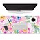 HAOCOO Floral Extended Desk Pad Large Mouse Mat With Edge Stitching 2 MM Thick Waterproof Computer Keyboard Mat NonSlip Rubber Base for Office