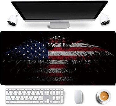 RTGGSEL 315x118 Inch NonSlip Long Extended Large Gaming Mouse Pad with Stitched Edges XL Laptops Keyboard Mouse MatUSA Eagle