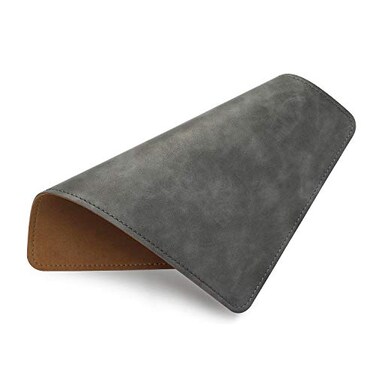 Besezx Leather Mouse Pad with Stitched Edge MicroFiber Base with NonSlip WaterproofMouse Pad for ComputersLaptop 8x11Inch Gray