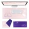 Glopastel Anime Cat Desk Pad Double Sided Large Pastel Pink Purple Waterproof Faux Leather Mat Mousepad Kawaii Cute Desk Office Laptop Keyboard Makeup Blotter Protector