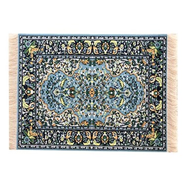 Wovenrugs Mini Carpet Mouse Pad Oriental Rug Style Mousepad with Fringe NonSlip Rubber Base Decorative Aesthetic Desk Accessory for Office Home Inusitus