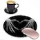 ZOXOHO Round Mouse Pad and Coasters Set Xray Bones of Hands Making The Sign Love Heart Design Mouse Pad NonSlip Rubber Base Mouse Pads for Laptop and Computer Cute Design Desk Accessories