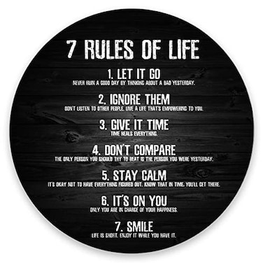 Amcove 7 Rules of Life Motivational Quotes Round Mouse Pad Custom Inspirational Quote About Life Mouse Pads for Computers 79 x 79 x 012 Inch