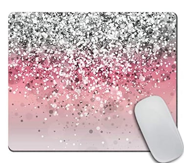 Amcove Pink Glitter Background Customized Rectangle NonSlip Rubber Mouse Pads Gaming Mouse Pad 95 X 79 Inch 240mmX200mmX3mm