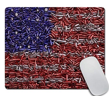 Amcove American Bullets Flag Customized Rectangle NonSlip Rubber Mousepad Gaming Mouse Pad 95 X 79 Inch 240mmX200mmX3mm