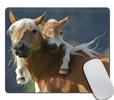 Amcove Personalized Horse with Foal Mouse Pad Customized Rectangle NonSlip Rubber Mousepad Gaming Mouse Pads