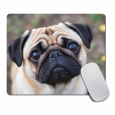 Amcove Animal Gaming Mouse Pad Custom Pug Dog Mousepad Antique Decorate Mouse Pads 95 X 79 Inch 240mmX200mmX3mm