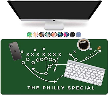 French KOKO Large Philadelphia Football Desk Mat 36 x 165 XL Desk Pad Mat Featuring the Philly Special Play Oversized Mouse Pad Protector for Men Teen Boys Dad Office
