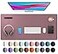 Aothia Leather Desk Pad Protector Mouse Pad Office Desk Mat NonSlip PU Leather Desk Blotter Laptop Desk Pad Waterproof Desk Writing Pad for Office and Home Dark Pink36 x 17
